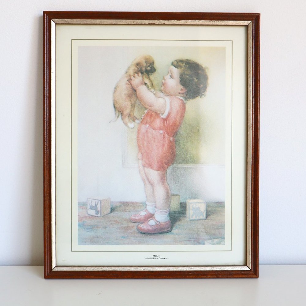 Vintage Bessie Pease Gutmann Children's Art Print in Frame